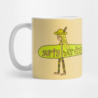 surfy birdy classic tee // retro surf art Mug